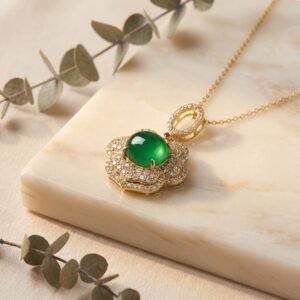 Emerald Bloom Jade Pendant