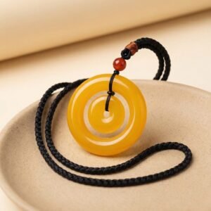 Harmony Circle Yellow Jade Pendant